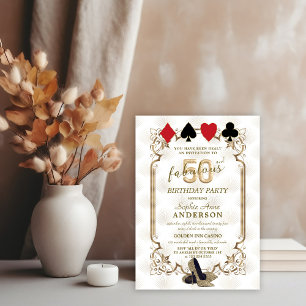 Casino Poker Art Deco 50 och Fabulous Birthday Inbjudningar