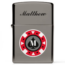 Casino poker chip anpassningsbar monogram Zippo Li