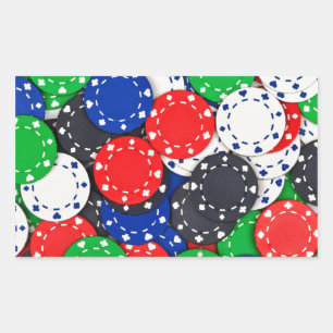 Casino poker chip rektangulärt klistermärke
