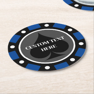 Casino poker chip underlägg med anpassad design papper rund