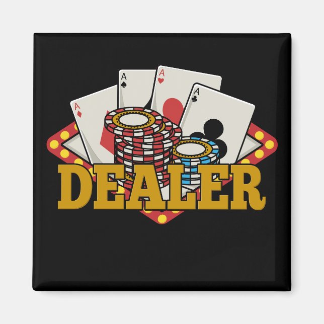Casino Poker Dealer Magnet (Framsidan)