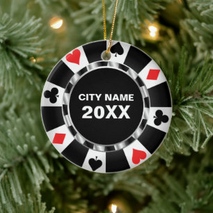 Casino Poker Keepsakjuljul Julgransprydnad Keramik