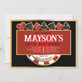 CASINO POKER-kort Födelsedagsfest inbjudan