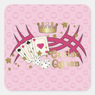Casino Queen Fyrkantigt Klistermärke