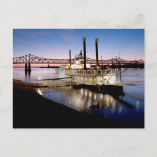 Casino Riverboat i Dusk Vykort