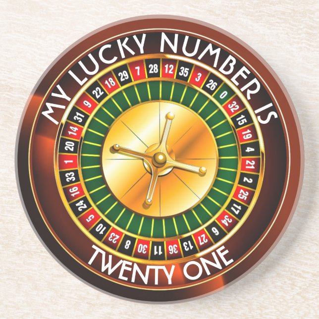 Casino Roulette-hjul med ditt lyckliga nummer Underlägg (Framsidan)
