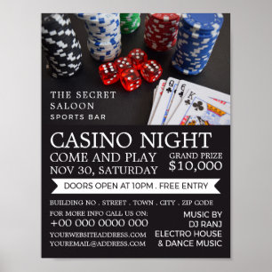 Casino Scene, Casino Night, spelindustrin Poster