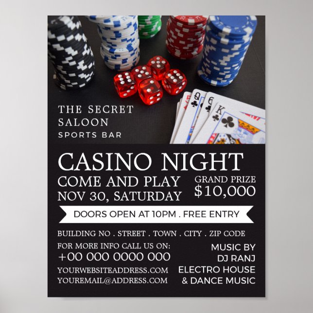 Casino Scene, Casino Night, spelindustrin Poster (Framsidan)