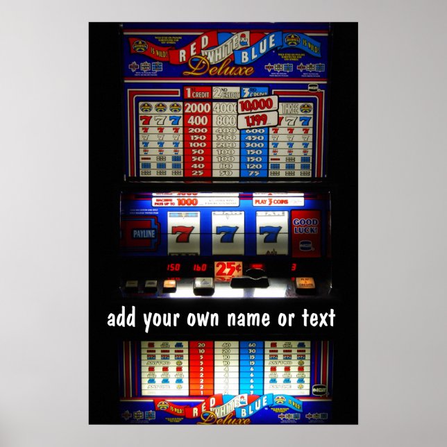 Casino Slot Maskin Lucky 7 Personlig Poster (Framsidan)