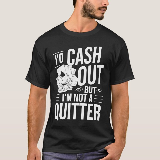 Casino Spelautomater Spel Chips Kort Spelare T Shirt (Framsida)