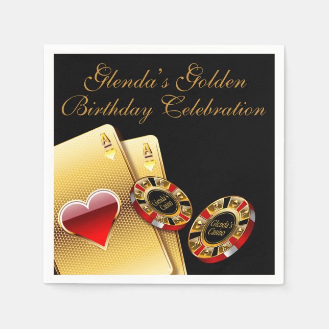 Casino Stil Party UPPMANAR MIG ATT LÄGGA NAMN I CH Pappersservett (Framsidan)