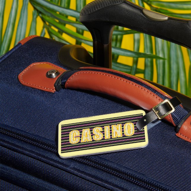 Casino-tecken med Neon Polka Dot Brev Bagagebricka (Skapare uppladdad)
