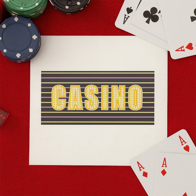 Casino-tecken med Neon Polka Dot Brev Pappersservett (Skapare uppladdad)