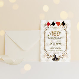 Casino Vegas Art Deco 100 och fantastisk födelseda Inbjudningar