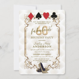 Casino Vegas Art Deco 60 och Fabulous Birthday Inbjudningar