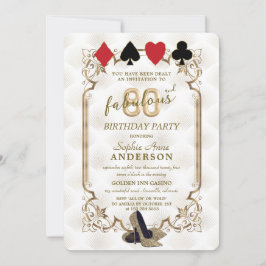Casino Vegas Art Deco 80 och Fabulous Birthday Inbjudningar