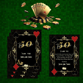 Casino Vegas Poker 50 och Fabulous Födelsedagsfest Tack Kort