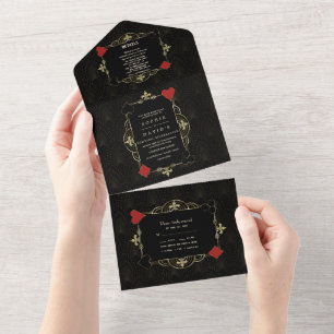 Casino Vegas Poker Guld Black Art Deco Bröllop