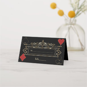 CasinoGold Black Art Deco Roaring 20 år Bröllop Placeringskort