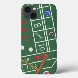 Casinots Craps-bord med marker och tärningar