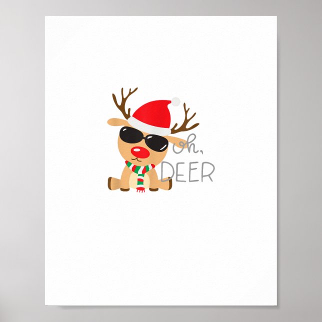 Casj Boys Unisex Adults Reindeer Small Short Sleev Poster (Framsidan)