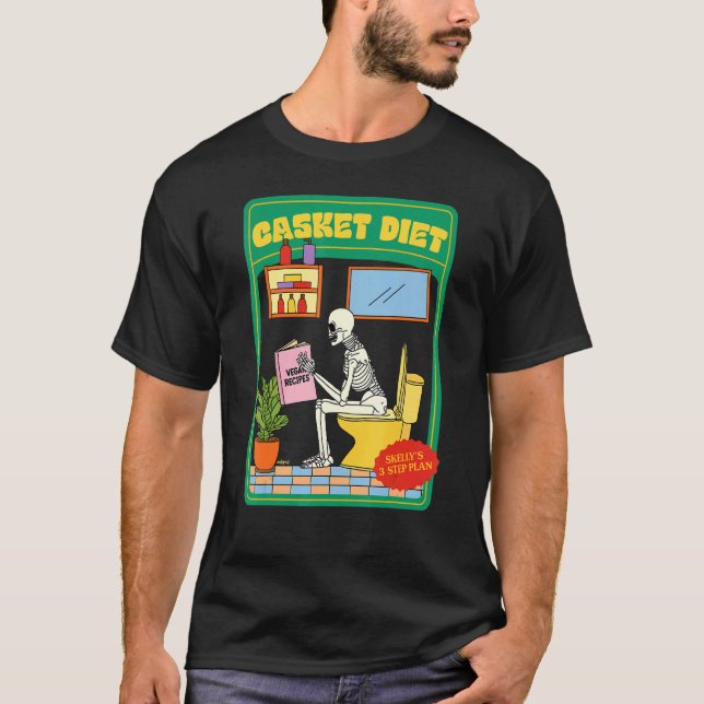 Casket Diet Vegan Recipes Skellys 3-stegsplan T Shirt (Framsida)