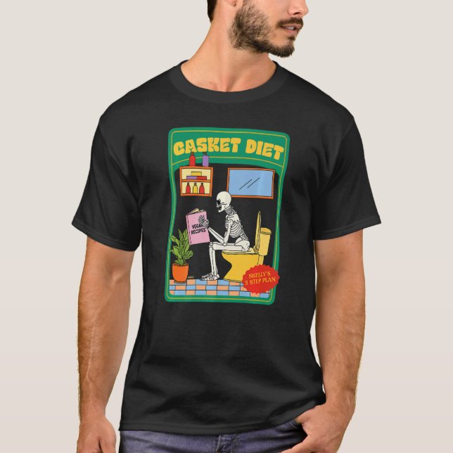 Casket Diet Vegan Recipes Skellys 3-stegsplan T Shirt (Framsida)