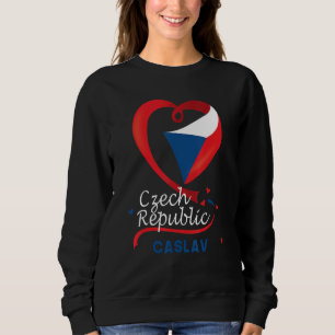 Caslav Czech Republic Heart Flagga Lejon Jacka av T Shirt