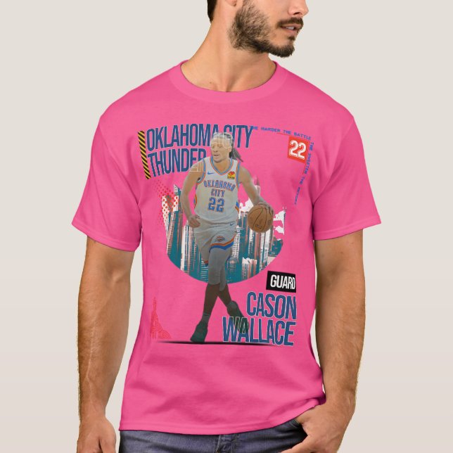 Cason Wallace Basketball Art Thunder 1 T Shirt (Framsida)