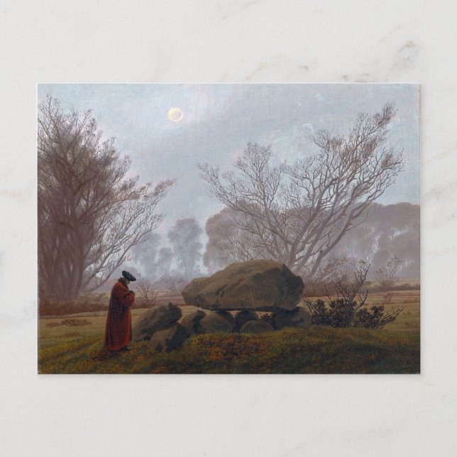 Caspar David Friedrich A Walk i Dusk Vykort (Framsida)
