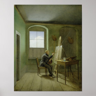 Caspar David Friedrich i hans studio, 1811 Poster