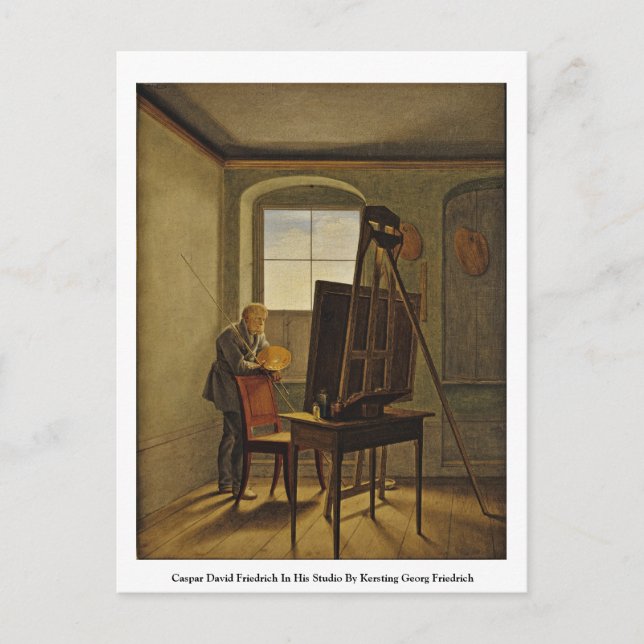 Caspar David Friedrich i sitt Studio Vykort (Framsida)