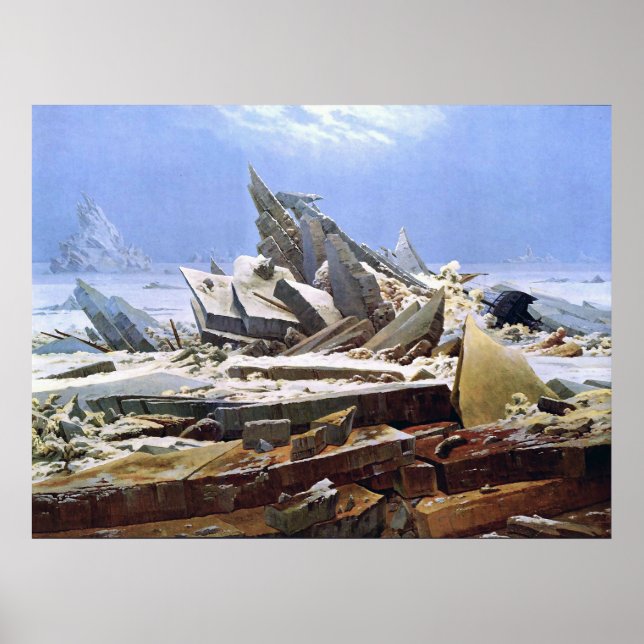 CASPAR DAVID FRIEDRICH - ishavet 1824 Poster (Framsidan)