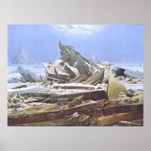 Caspar David Friedrich - Polarna Sea 1824 Poster (Framsidan)