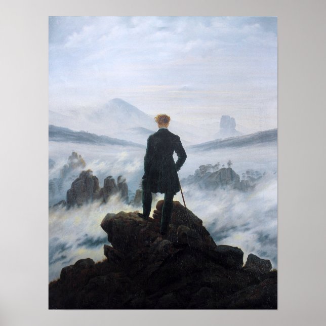 Caspar David Friedrich the Wanderer over Sea Poster (Framsidan)