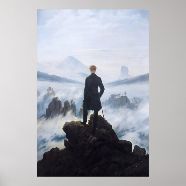 Caspar David Friedrich Tryck Vandrande ovanför (Framsidan)