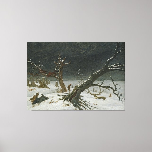 Caspar David Friedrich Winter Landscape Canvastryck (Framsida)
