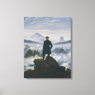 Caspar Friedrich the Wanderer ovanför FOG-havet Canvastryck