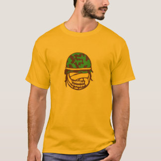 casque militaire volleyball face cartoon t shirt