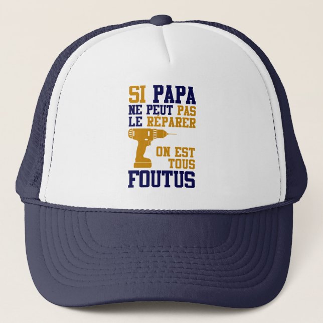 Casquette Fête des Pères - Si Papa ne peut Réparer Keps (Framsida)