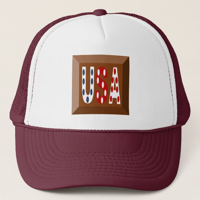 CASQUETTE TRUCKER  BLANC MARRON TOP DESIGN   USA TRUCKERKEPS (Framsida)