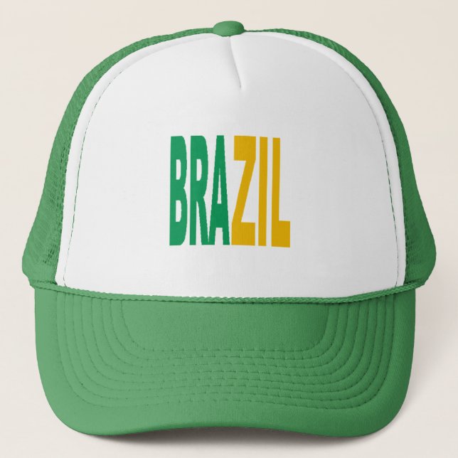 Casquette Trucker blanc vert BRAZIL Keps (Framsida)
