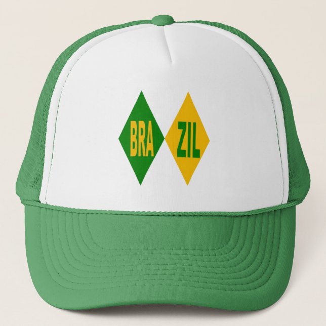 Casquette Trucker blanc vert  BRAZIL Keps (Framsida)