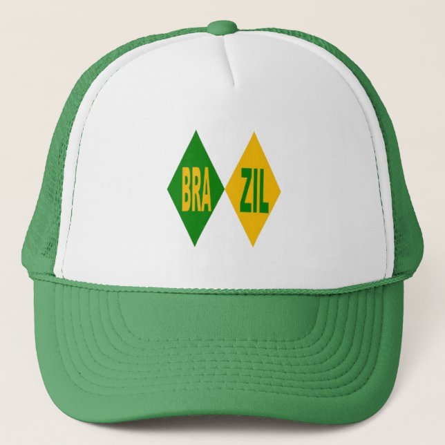 Casquette Trucker blanc vert  BRAZIL  Keps (Framsida)