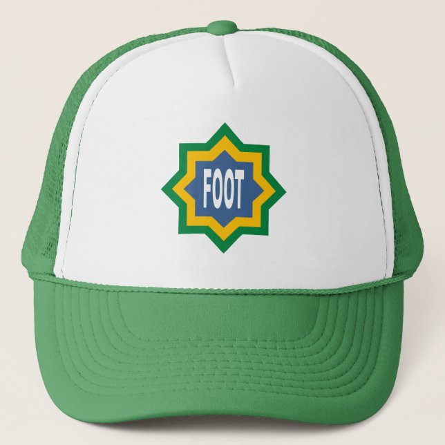 Casquette TRUCKER  blanc/vert  FOOT Keps (Framsida)