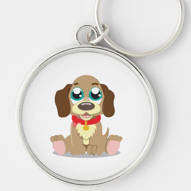 casquette trucker rund silverfärgad nyckelring (Framsidan)