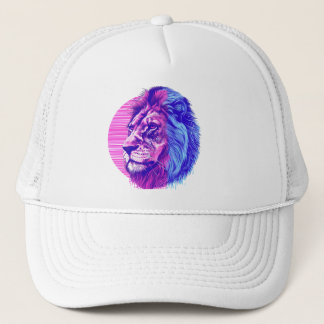 Casquettes Trucker Lion Vaporwave Keps
