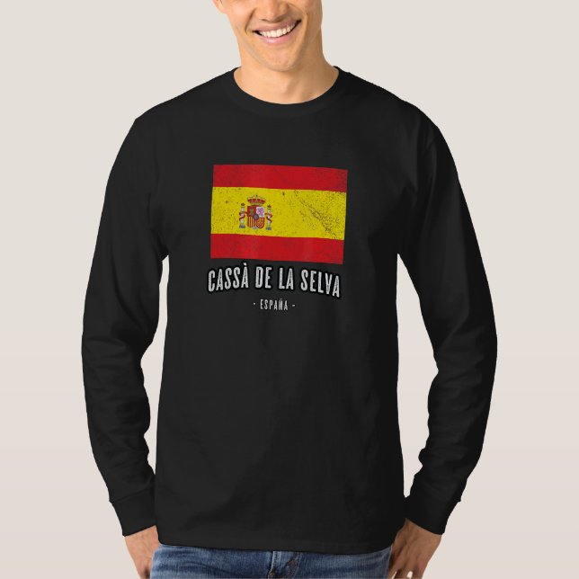 Cass De La Selva Spain Es Flagga City - Bandera Ro T Shirt (Framsida)