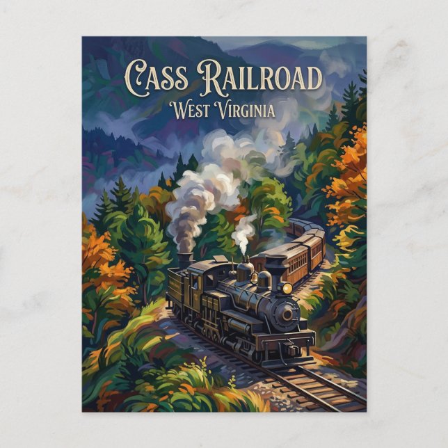 Cass Scenic Railroad State Park West Virginia Vykort (Framsida)