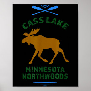 Cass sjö minnesota northwoods utomhus fiske poster